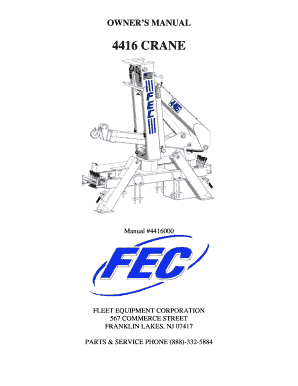 Fec 4416 Crane Manual  Form