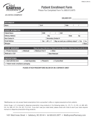 Patient Enrollment Form MedExpress Pharmacy