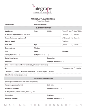 Patient Application Form