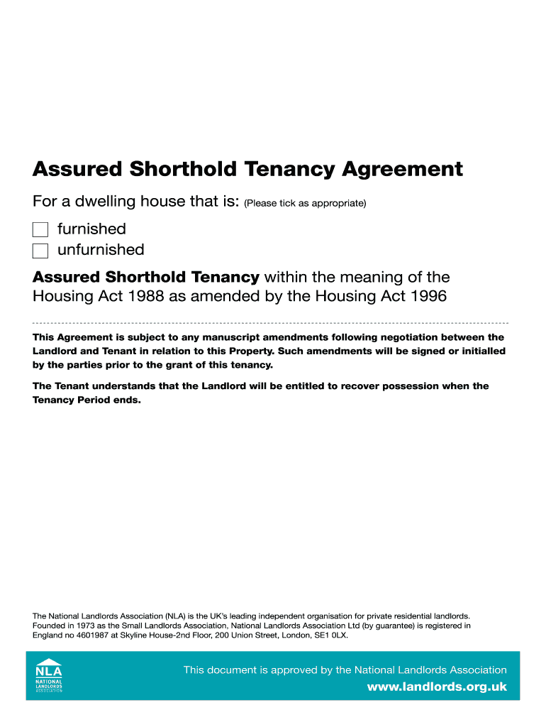  Nla Tenancy Agreement 2016-2024