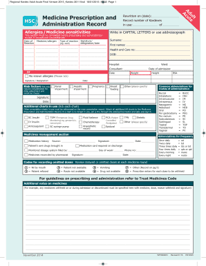 Regional Kardex Adult Acute Version Medicines Governance Team Medicinesgovernance Hscni  Form