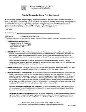 Reduced Fee Agreement  Form