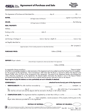 Agreement of Purchase and BSaleb  Form