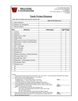 Download Form Tanda Terima Dokumen Excel