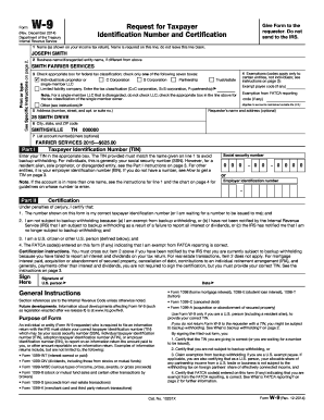 Sample W9 Form