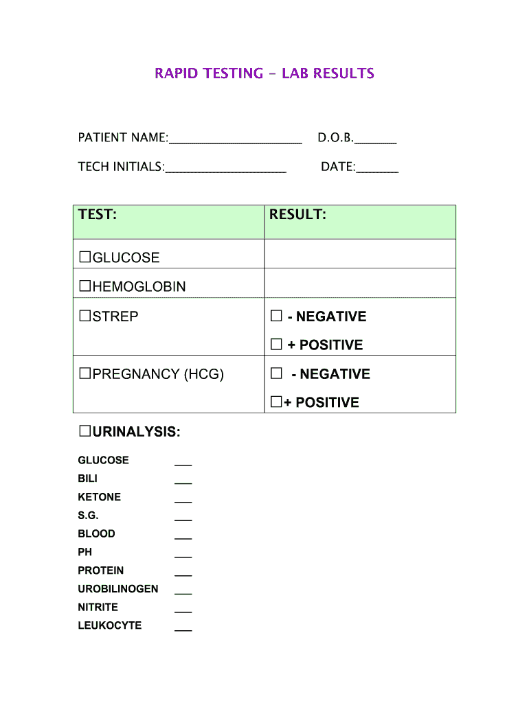 RAPID TESTING LAB RESULTS Yola  Form