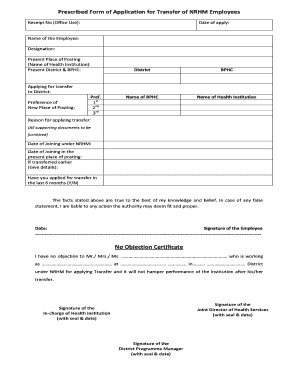 Staff Nurse Transfer Application Form Online