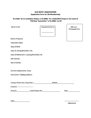 How to Write an Application Form for Old Boys Association