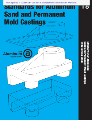 Standards for Aluminum Sand and Permanent Mold Castings PDF  Form