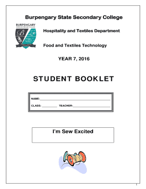 Year 7 Food Technology Worksheets  Form
