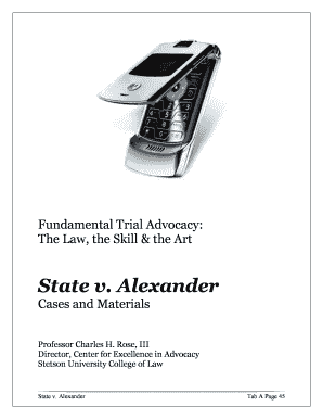 State V Alexander Trial Advocacy  Form