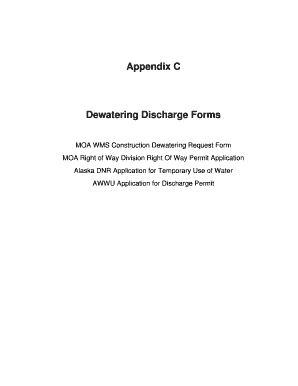 Appendix C Dewatering BDischarge Formsb Municipality of Anchorage Muni