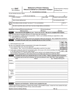  Person Claiming Refund for Deceased Taxpayer Indiviudal Taxpayer 2016