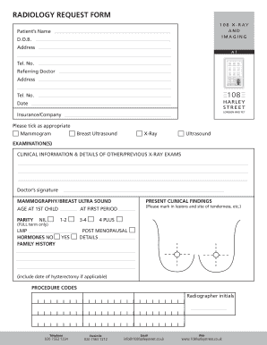 Sample Job Applications Momography Radiology Printable  Form