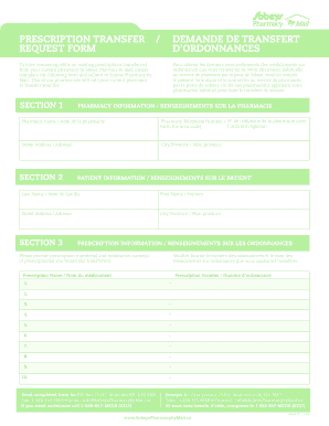 Pharmacy Transfer Request Form
