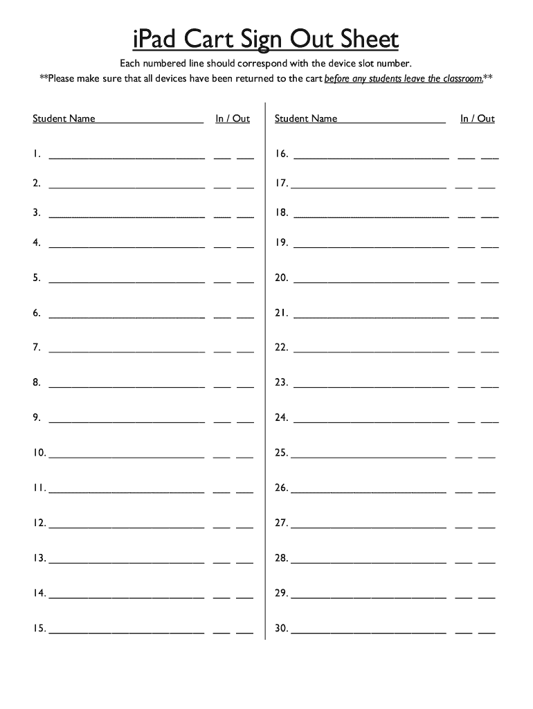 Get and Sign Sign in Sheet Template  Form