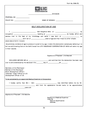 Age Declaration  Form