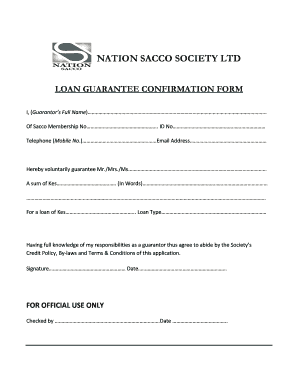 GUARANTOR CONFIRMATION FORM DOC Nationsacco Co