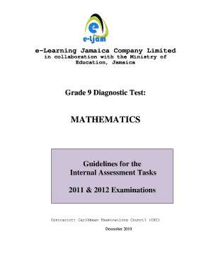 Grade 9 Diagnostic Math Test Jamaica  Form