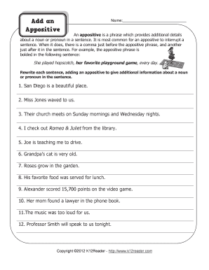 Appositive Phrase  Form