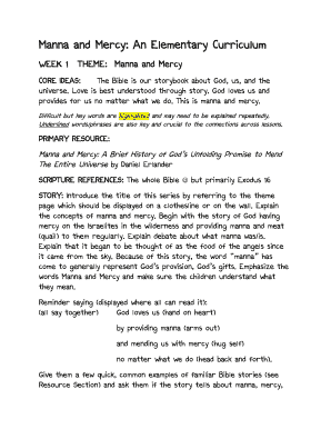 Manna and Mercy PDF  Form