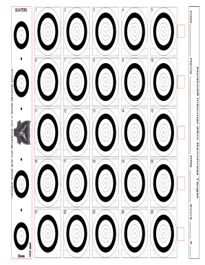 25m Benchrest Targets  Form