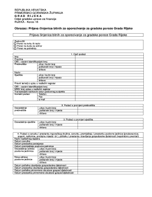 Prijava Injenica Bitnih Za Oporezivanje Excel  Form