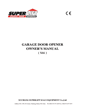 Superlift Garage Door Opener S66 Manual  Form