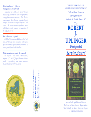 Robert J Uplinger Award  Form
