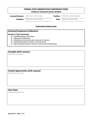 Post Observation Conference Form