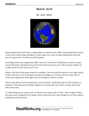 Space Junk Answer Key PDF  Form