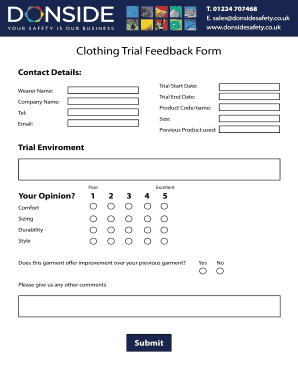 Clothing Feedback Form