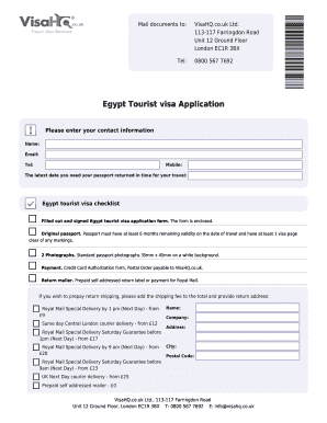 Egypt Visa Application Form PDF
