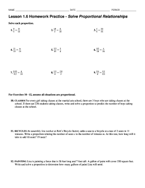 Lesson 6 Homework Practice Solve Proportional Relationships Answer Key  Form