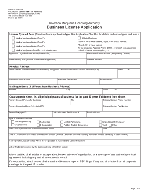 Business License Application BColoradobgov Colorado  Form
