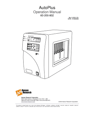 Dissolution AutoPlus Operation Manual Hanson Research  Form