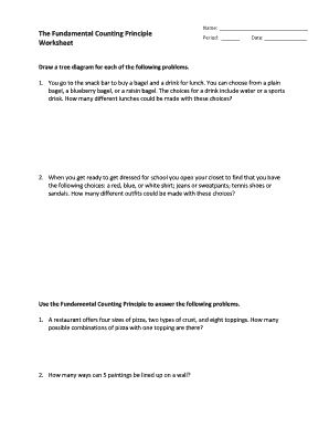The Fundamental Counting Principle Worksheet Answer Key PDF  Form
