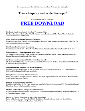 Trunk Impairment Scale PDF Download  Form