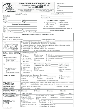 Download Diagnostic Imaging Order Form Vancouver Radiologists