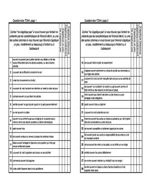 Questionnaire Tdah PDF  Form