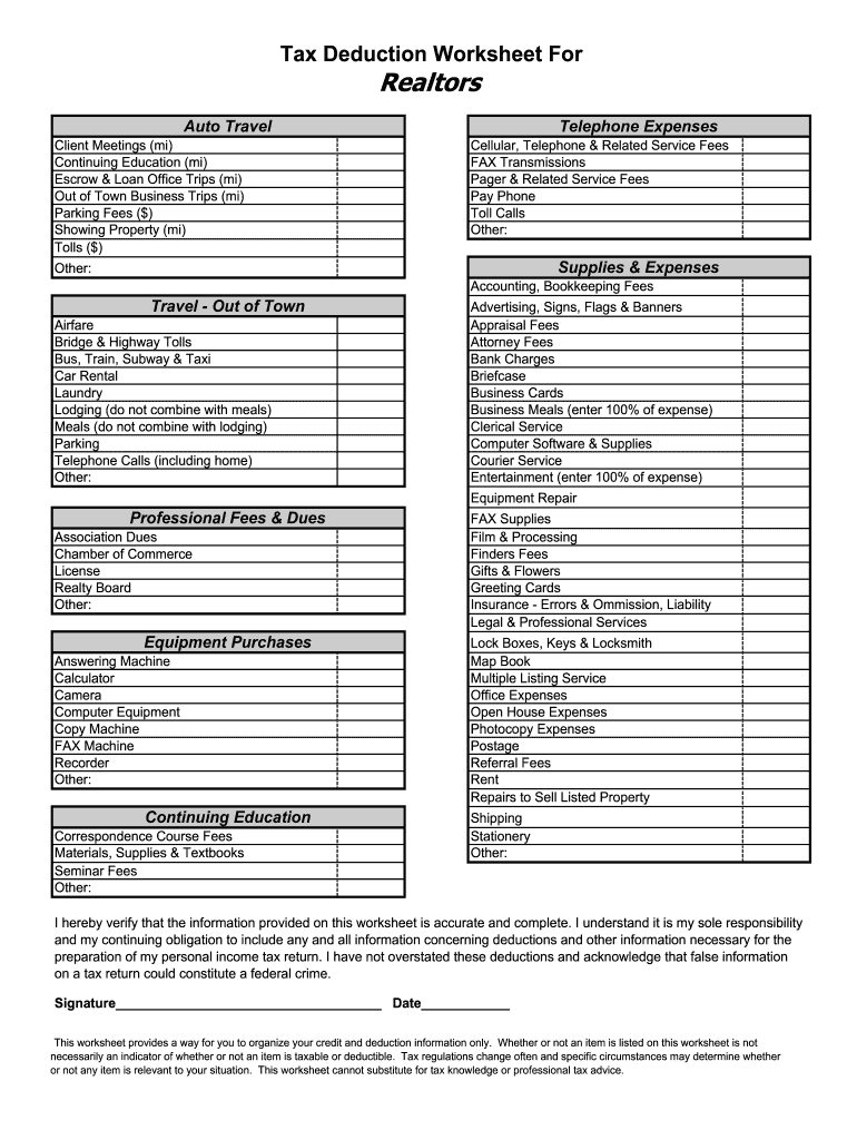 printable-real-estate-agent-tax-deductions-worksheet