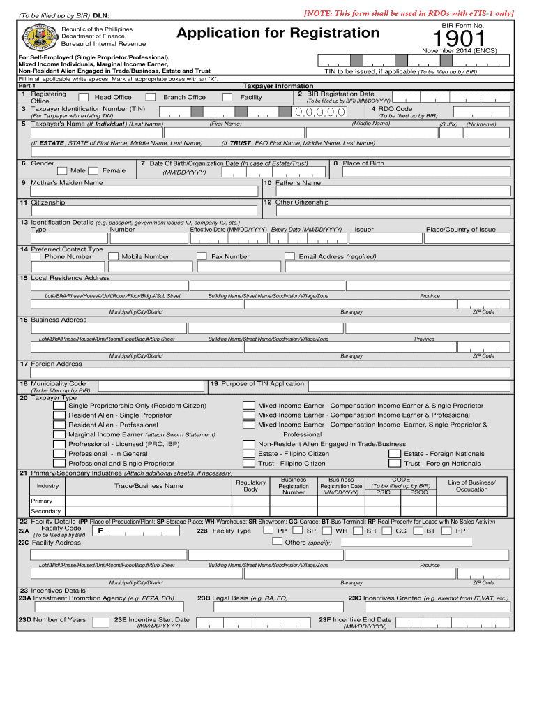  1901 Bir Form 2014