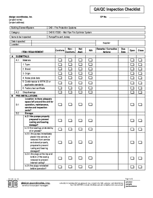 Fire Sprinkler Inspection Checklist PDF  Form