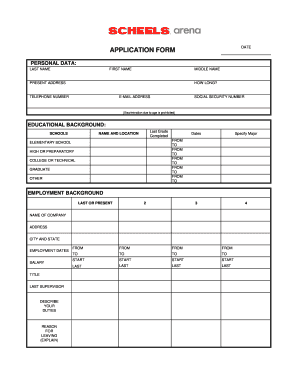 APPLICATION FORM DATE Scheels Arena