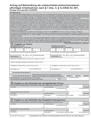 Anlage Grenzpendler Eu Ewr  Form