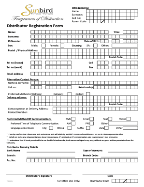 How to Join Sunbird Perfumes  Form
