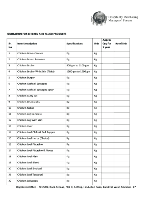 Quotation for Poultry Farm  Form