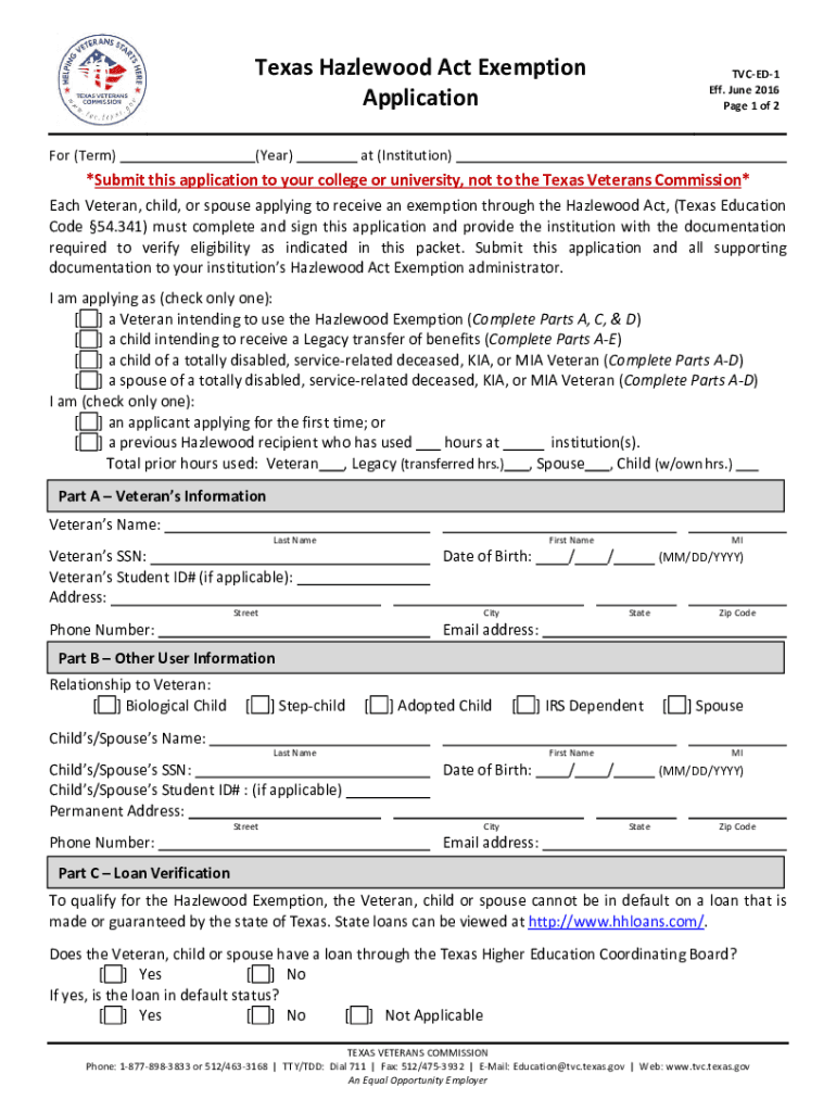  Texas Hazlewood Application 2016-2024