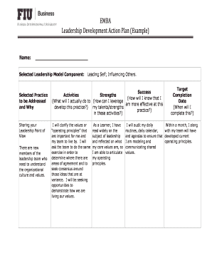 Leadership Development Goals and Action Plan Examples  Form