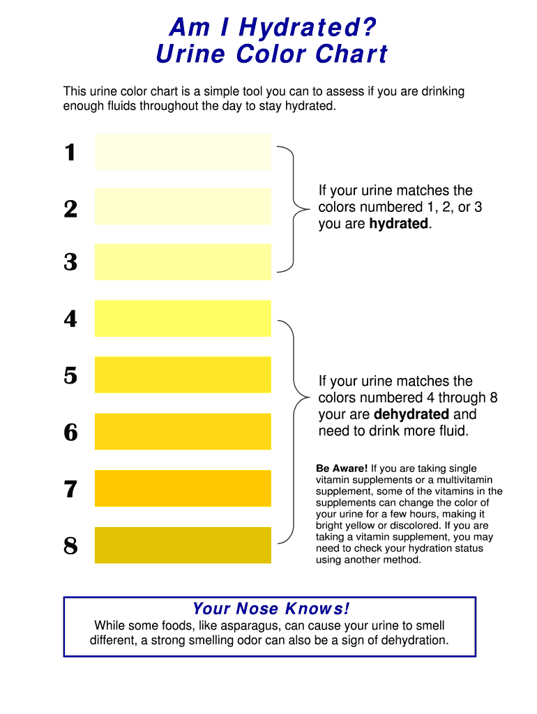 Urine Color Chart Form